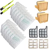Italdos Kit de Bolsas para Aspirador Compatible con Vorwerk Kobold VK135 VK136 - 12 Bolsas + 2 Filtros Rejilla Motor + 2 Filtros HEPA + 12 Perfumes + 2 Cepillos de Dientes